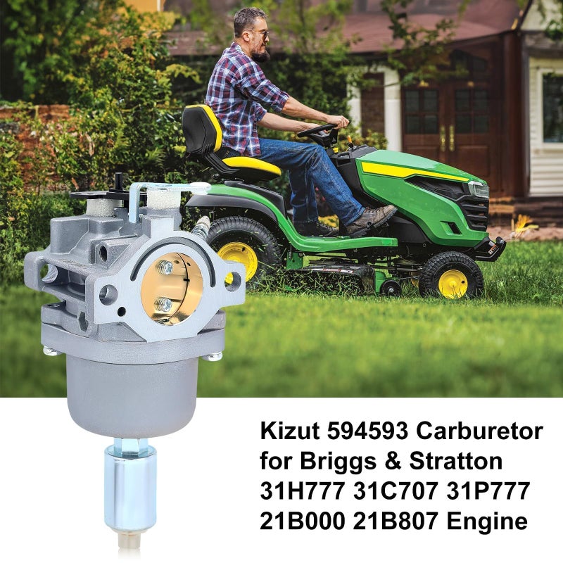 Kizut 594593 Carburetor for 31H777 31C707 31P777 21B000 21B807 for 591731 796109 590400 796078 Lawn Mower- Replaces Craftsman LT1000 Carburetor - Image 2
